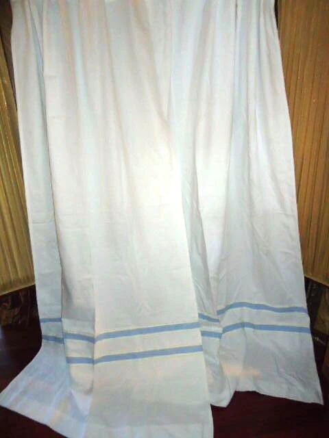 NAUTICA HAMILTON RAYAS BLANCO AMARILLO AZUL (PAR) PANELES CORTINAS 42 X 84 Foto 3 de 4