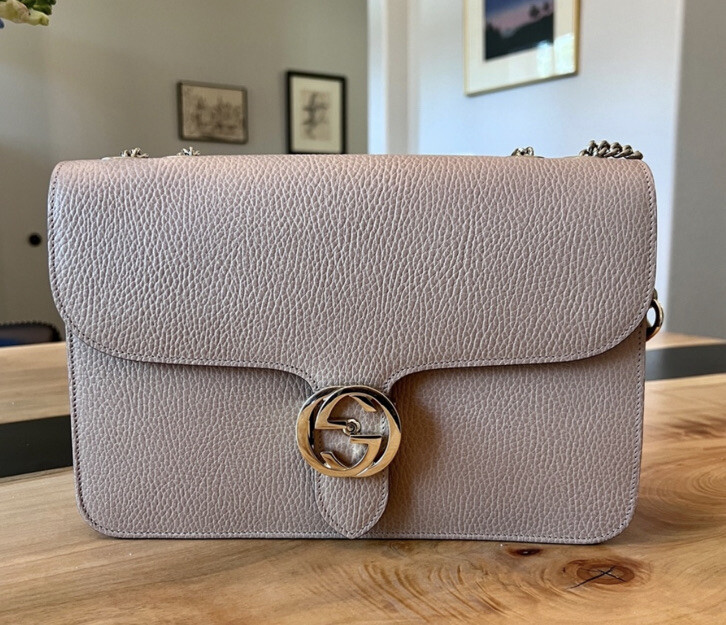 Authentic Gucci Calfskin Interlocking G Shoulder … - image 1