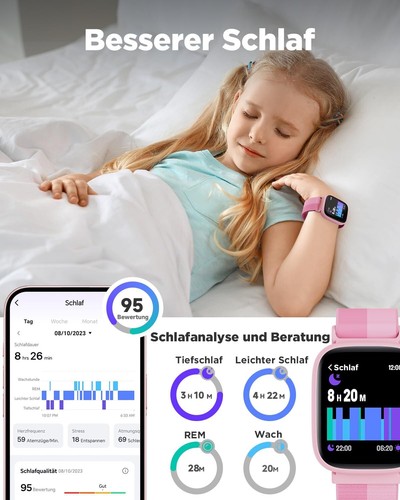 Kinder Smartwatch mit Telefonfunktion SOS Armbanduhr für iPhone Samsung Huawei - Bild 4 von 7