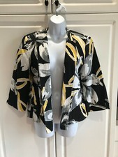 Pre-Owned Women's Alfred Dunner Blazer size 8P Black/Yellow Floral