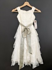 US ANGELS IVORY LACE FLOWER GIRL/EASTER DRESS SIZE 5 NEW