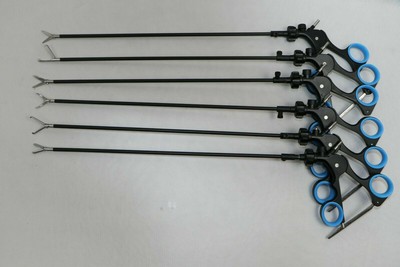 6pcs New SS Laparoscopic Scissors Grasper Dissectors Forceps Instruments Set