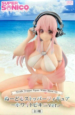 Super Sonico Noodle Stopper Figure White Bikini Ver. Furyu Japan