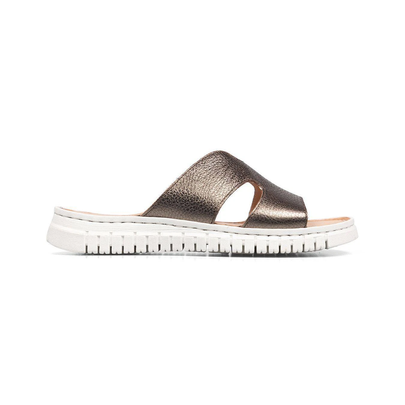 VANS Van Dal Luna 3381 7301 Ladies Pewter Leather Slip On Sandals