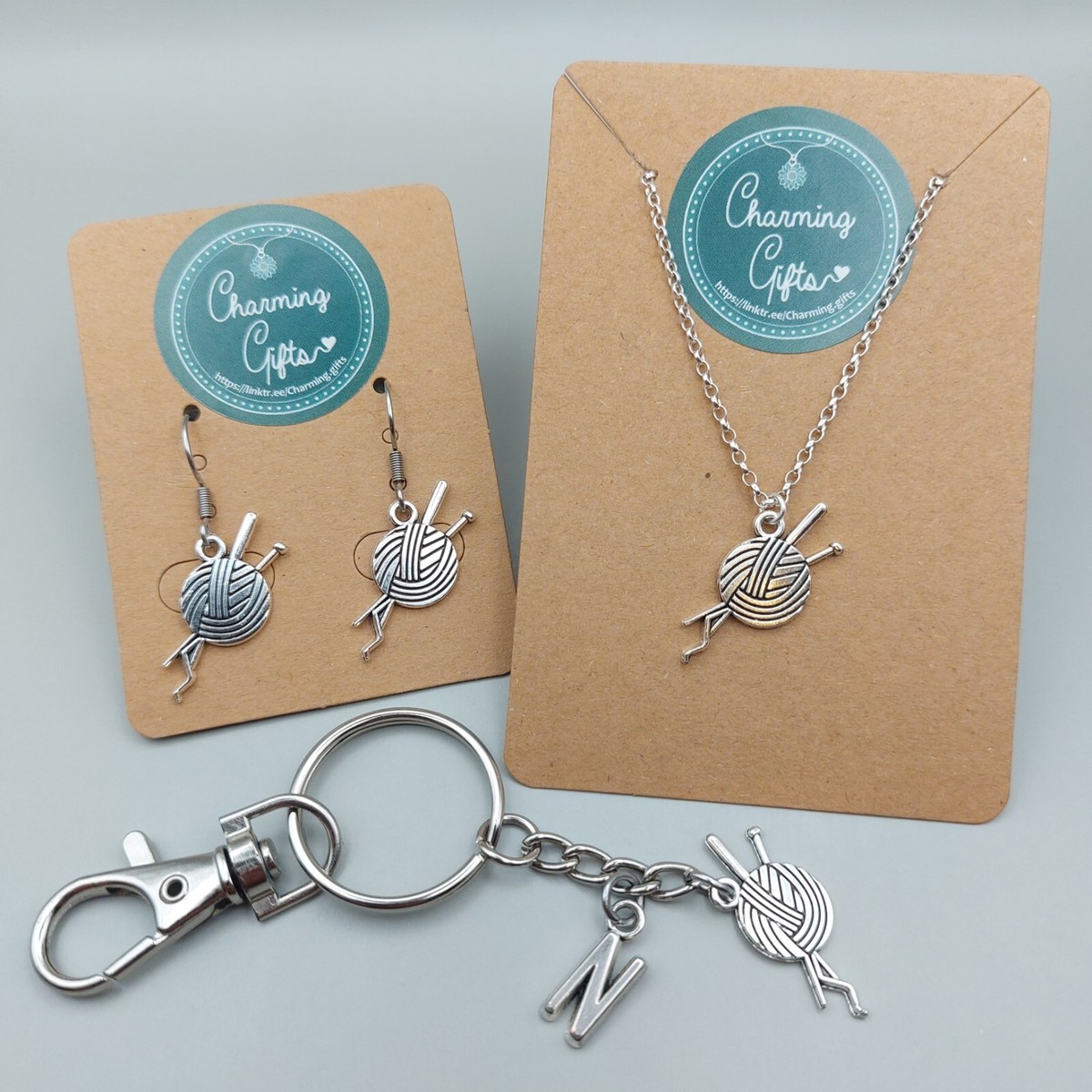 Knitting Jewellery, Tibetan Silver Personalised 7th Anniversary Charming  Gifts