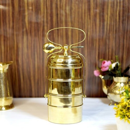 Brass Tiffin Box / Lunch Box with Tin Coating - Picture 7 of 12