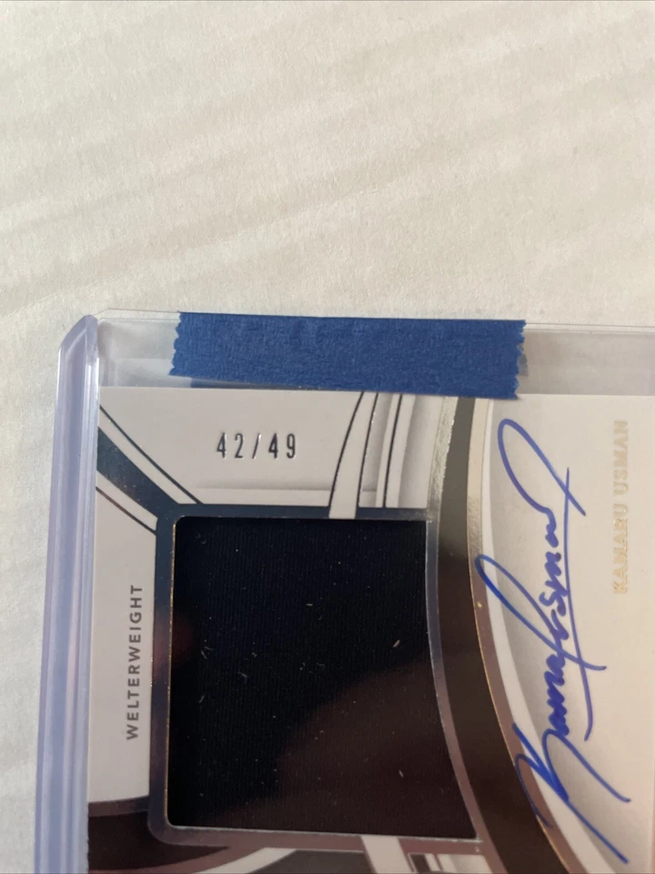 2022 Panini Immaculate UFC Kamaru Usman Worn Relic  Autograph ON CARD Auto /49 - Image 4 of 4