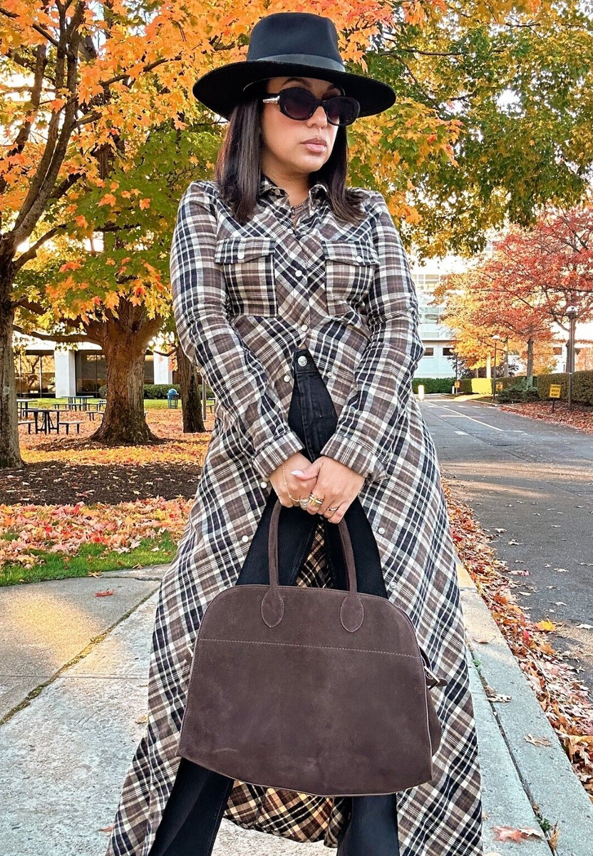 long checkered dress Sweet Beyond Plaid Sherril Long Sleeve Maxi Dress