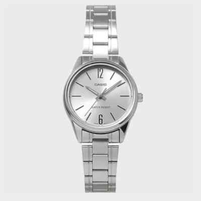 Casio LTP-V005D-7B | Klassische Quarz Damen Armbanduhr, Edelstahl, Wasser