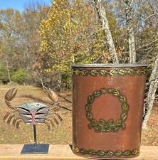 Vintage JL Clark Trash Can Pail Metal Great MCM Look For Any Room