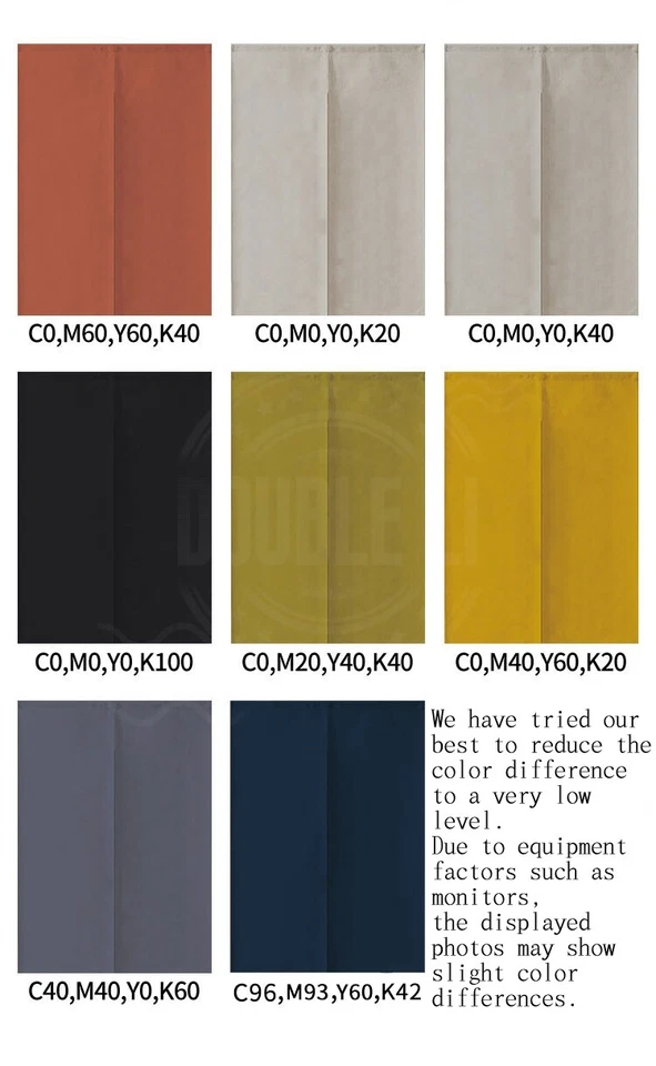 JAPANESE Noren Solid color Linen Drapes Room Doorway Decor Tapestry Door Curtain - Image 2 of 4