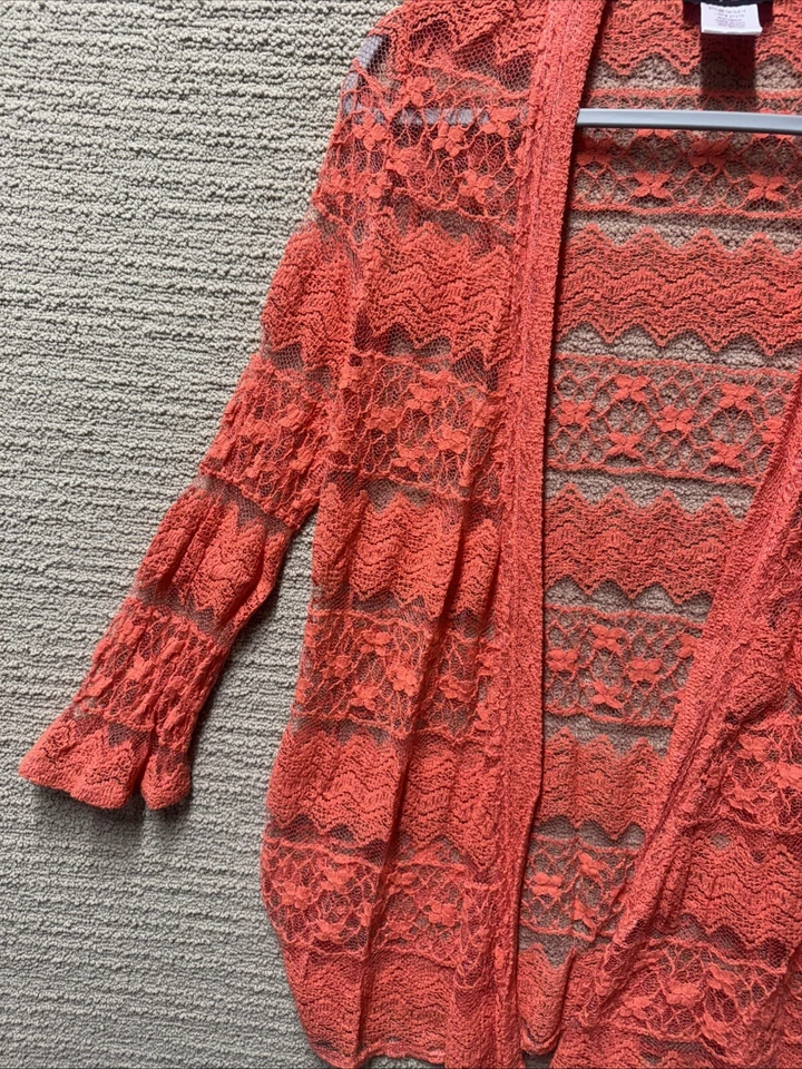 Cárdigan de Encaje Slinky Para Mujer L Boho Chic Manga Campana Frente Abierto Festival Capas Foto 4 de 4