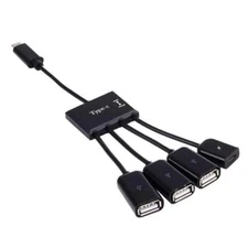 AMZER Portable 4 in 1 USB Type-C Splitter 3 Ports USB 2.0