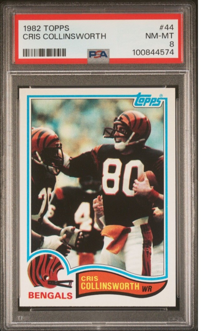 1982 TOPPS FOOTBALL #44 CRIS COLLINSWORTH ROOKIE RC PSA 8 NM- MINT