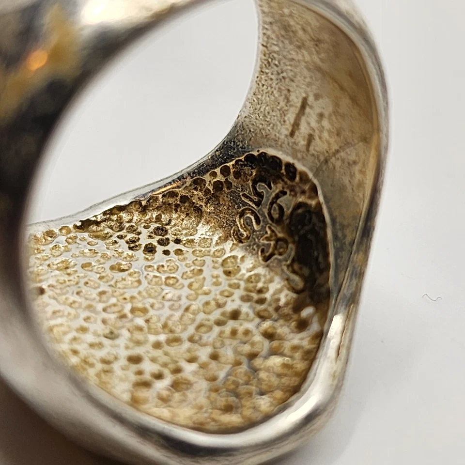 Anillo de motociclista vintage G&S Gordon & Smith con incrustación esterlina turquesa águila 9,5 Foto 4 de 4