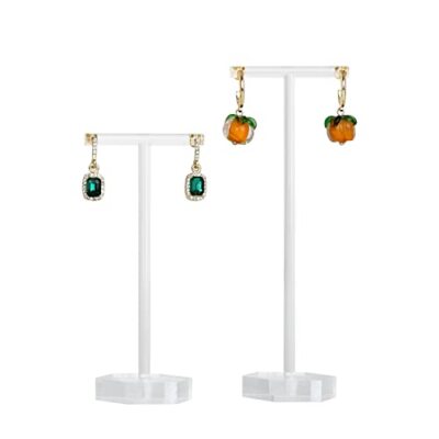  Clear earring holder for girls, 2pcs Acrylic F1/T-hexagon-2pcs(1 Big+1 Small)