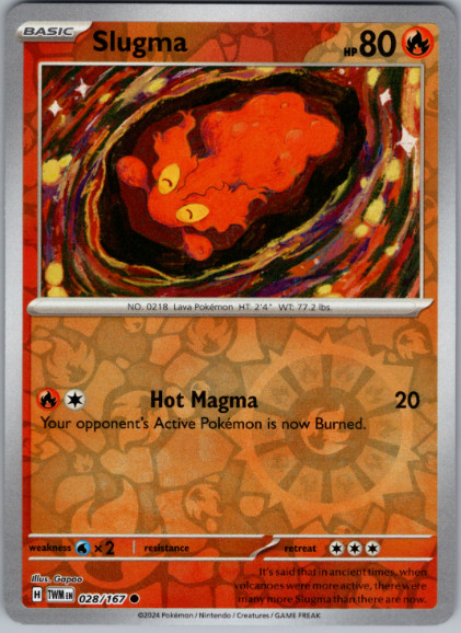 Pokemon - Slugma - 028/167 - Reverse Holo -  Twilight Masquerade - NM/M