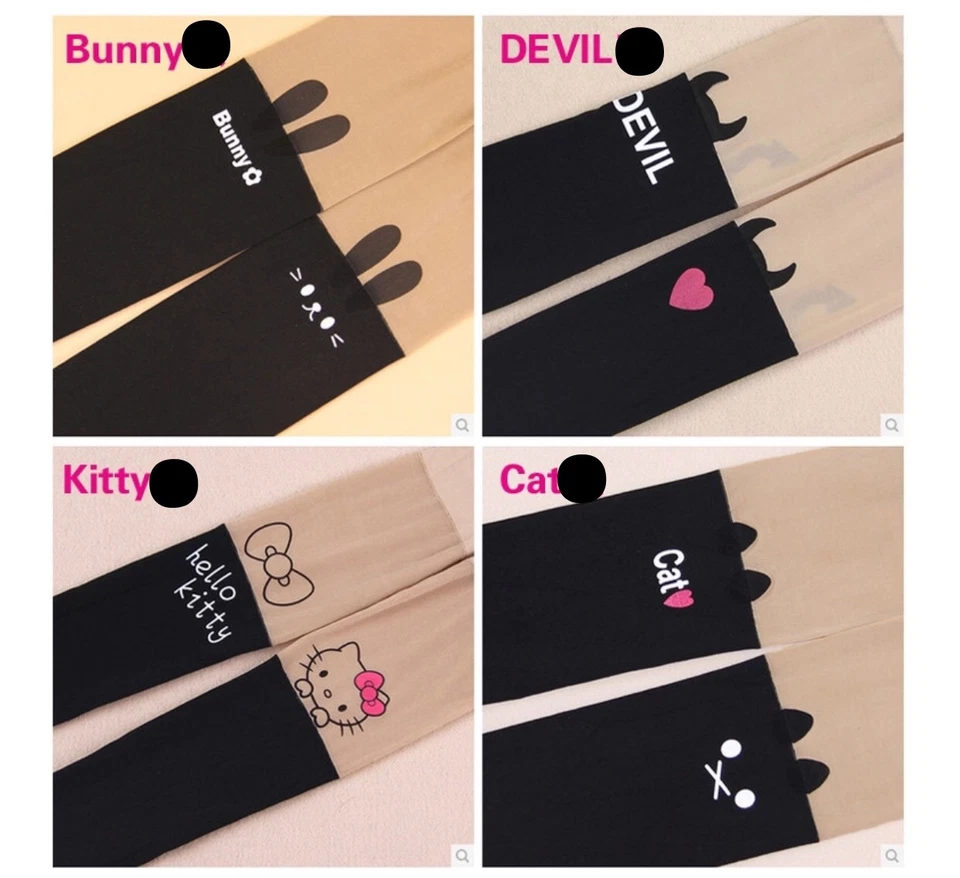 Moda Niña Niño Dibujos Animados Terciopelo Pantimedias Costuras Medias Negras 5-12 Años Foto 3 de 4