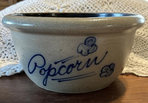 Rowe Pottery Popcorn Crock Bowl Salt Glaze 1993 Historical RARE