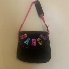 Dance Girl  s Messenger Bag Black Color With Multicolored Letters