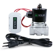 U.S. Solid Smart Solenoid Valve Wi-Fi APP-Controlled 110V AC 1/4 in SS