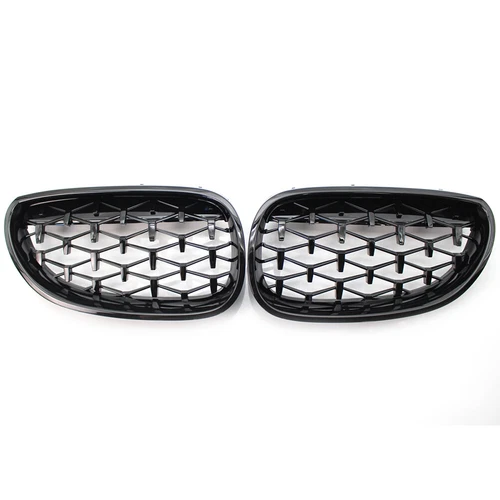 Replace Black/Chrome Front Diamond Kidney Grille ABS For 2003-2010 BMW E60 E61 - Bild 8 von 17