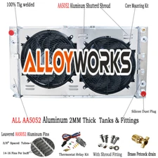 4 ROW Radiator+Shroud Fan+Relay For 1994-96 Chevy Caprice Impala Roadmaster 5.7L