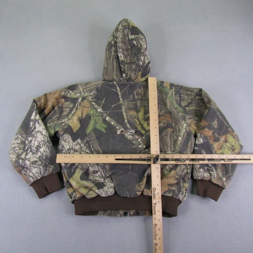 Jerzees Outdoors Jacket Boys Small Brown Camo Mossy Oak Break Up Coat Kids Youth - Picture 4 of 13