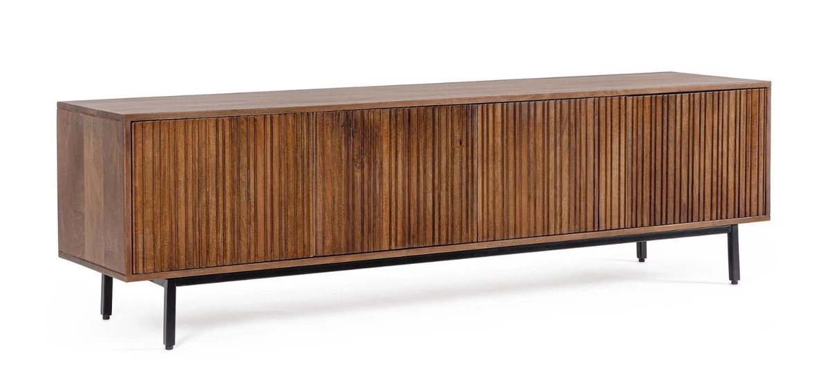 Mobile Porta TV vidaXL Legno Massello Mango 36x30x54 cm Marrone