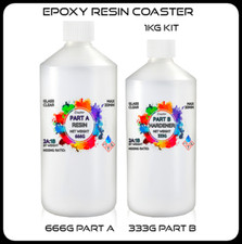 Epoxy Resin Glass Crystal Water Clear Coasters Trays Mats High Temperature 12H