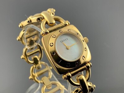 Gucci 6400L Quartz Gold Swiss Made White Dial Working watch F/S