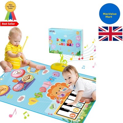 Fun and Safe 2-in-1 Klavier- und Schlagzeugmatte für Kinder 1-5 - tragbar & leicht zu reinigen