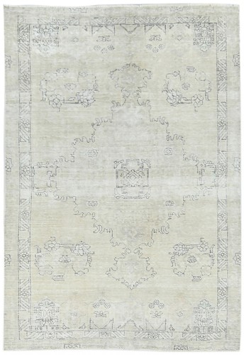 Handmade 5'7X8 Antique Oriental Rug Distressed Floral Classic Wool Carpet