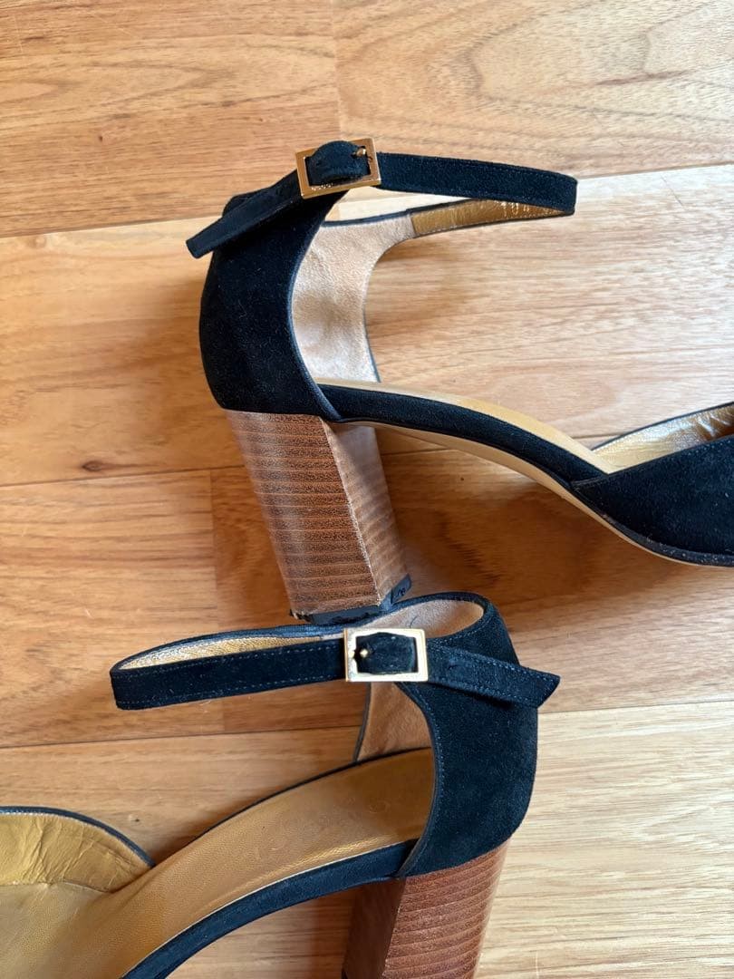 Gucci Pumps Sandals Ankle Strap Black Suede Size 37.5 US About 7.5 For Women thumbnail 20