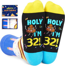 Birthday Socks - 31 32 33 34 35 Year Old Birthday Gifts for Man Woman