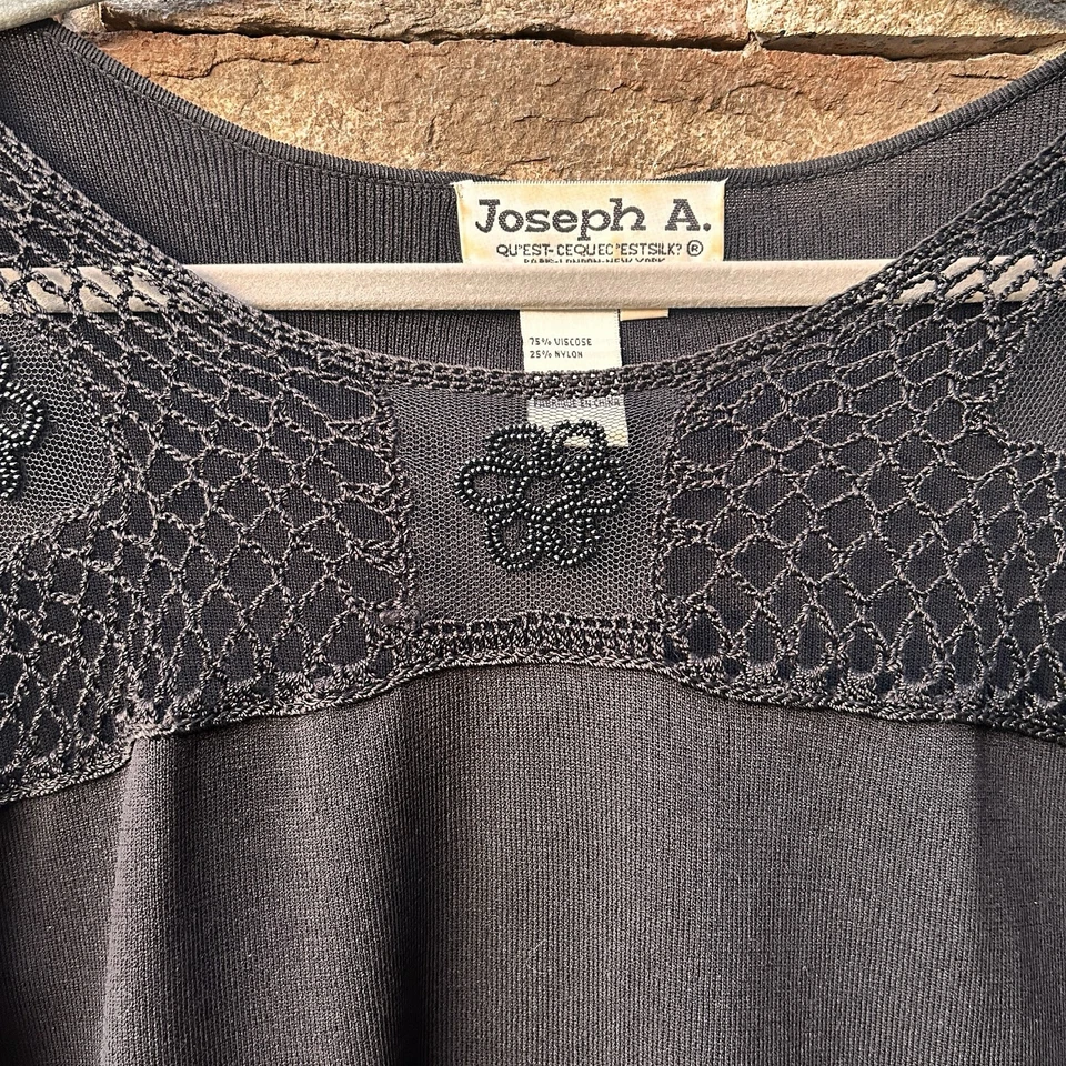 Джозеф А. Большой открытый трикотажный топ кружевной прихотливый бисер ведьма Y2K гранж фея - Изображение 2 из 4