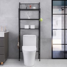 3-Tier Bathroom Over The Toilet Storage Rack Free Standing Metal Frame Shelf Org