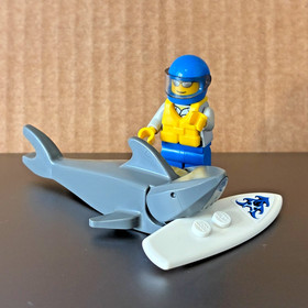 LEGO City Coast Guard Minifigure cty0406 Shark Rescue Set 60011 Surfboard