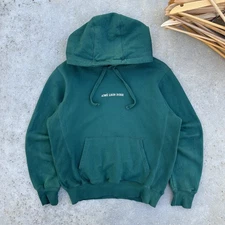 2021 Aime Leon Dore Reverse Weave Style Center Logo Green Hoodie