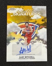 2025-26 Topps Chrome SkyWrite Signatures Ajay Mitchell Gold Refractor /50 Auto