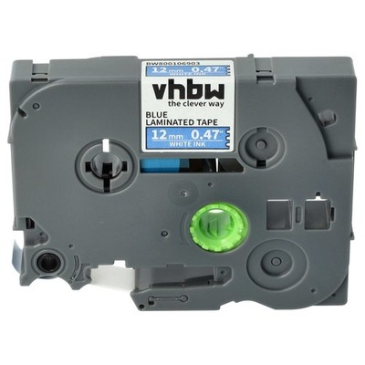 Schriftband für Brother PT E300VP GL-100 H100 H100LB H100L Weiß/Blau 12mm 8m