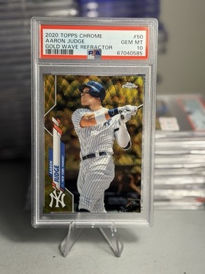 2020 Topps Chrome Aaron Judge Gold Wave Refractor /50 SP PSA 10 Yankees Parallel