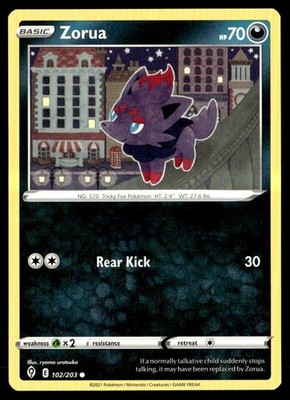 2021 SWSH07: Evolving Skies Zorua #102/203 Pokémon 60R2