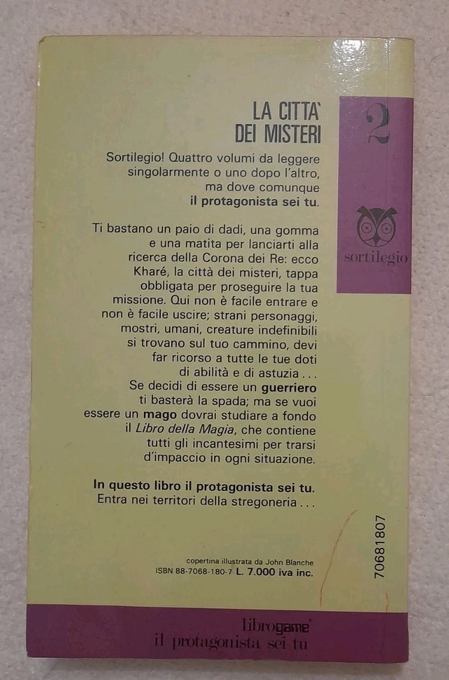 Librogame - Sortilegio n2 - La Città Dei Misteri 1987 - Immagine 2 di 4
