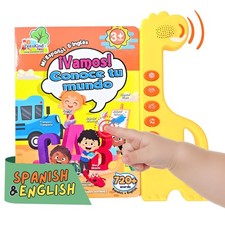 ZEENKIND Spanish English Sound Book for Kids 3 Years Old, 720 Words Audio Talki