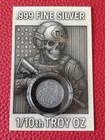 .999 Fine Silver 1/10th Troy Oz Round Military Design Silver Coin 0.999 Fineness