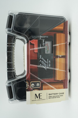 Modern Expressions Double Sided Battery Storage Case w/ Battery Tester