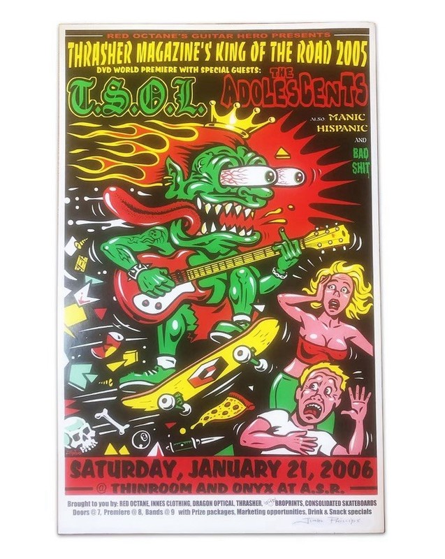 SIGNED Thrasher Magazine King of the Road 2005 Print  (Jim  Phillips Art)