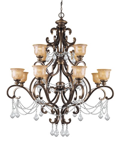 Crystorama Lighting Group 7512-CL-I Norwalk 12 Light 48"W Crystal - Bronze