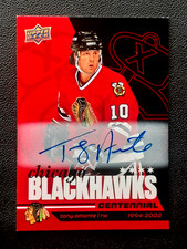 TONY AMONTE 2025-26 UD CHICAGO BLACKHAWKS CENTENNIAL RED HOT AUTOGRAPHS    77594
